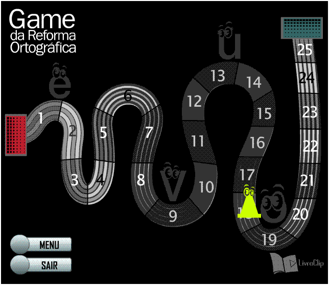 Figura 1: Interface do jogo da Reforma Ortográfica. Figura 1: Interface do jogo da Reforma Ortográfica.