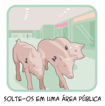 Solte-os em uma área pública.