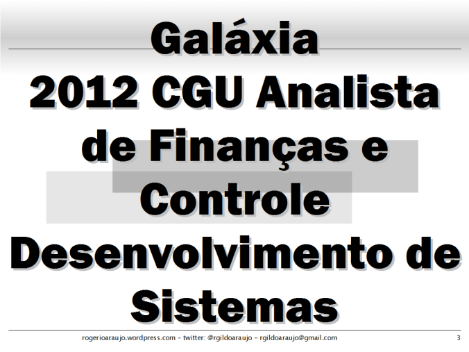 ESAF 2012 CGU - AFC Dev - Desenvolvimento de Sistemas